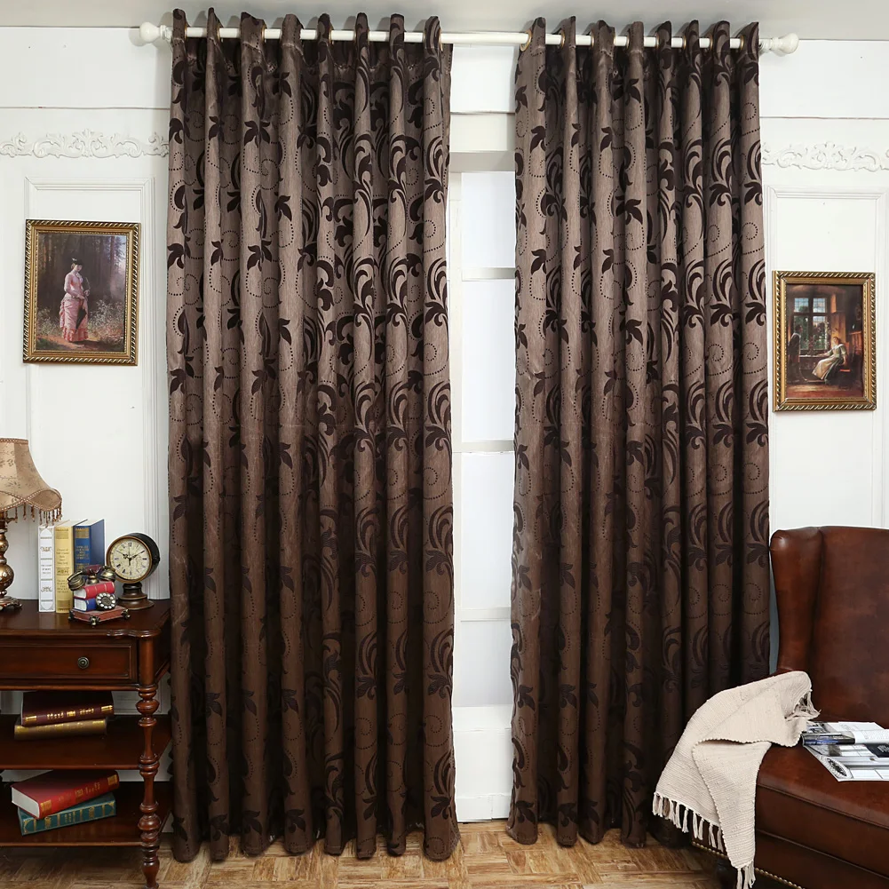 New Design European Style Jacquard Ready Made Curtains Home Decorative Blackout Curtains