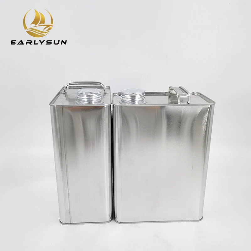 Hot sale square engine oil metal tin can petrol use tin box with plastic cap