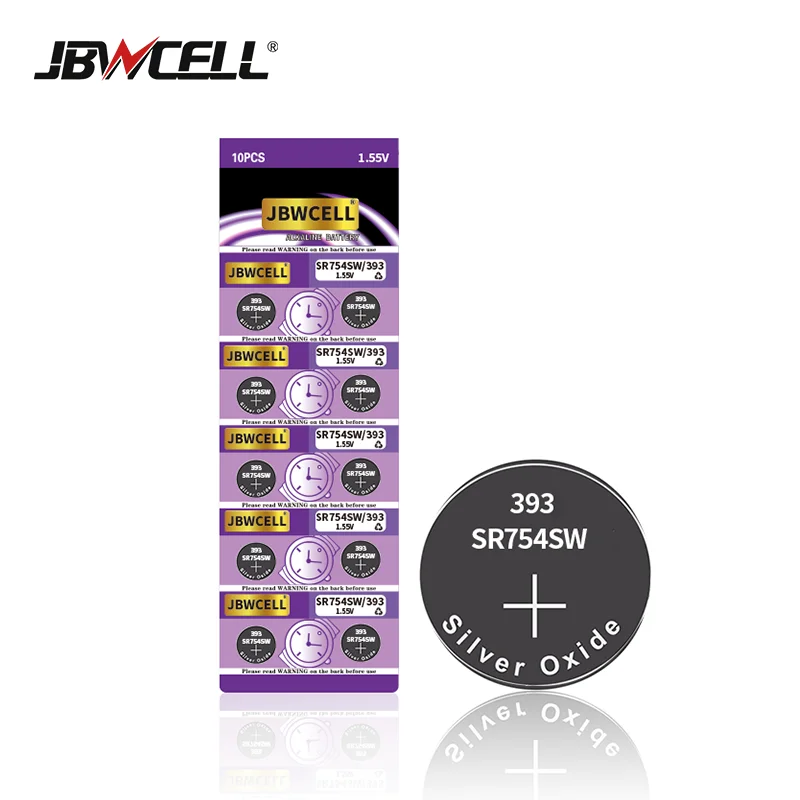 1.55V SR754SW 393 silver oxide button cell battery for watches
