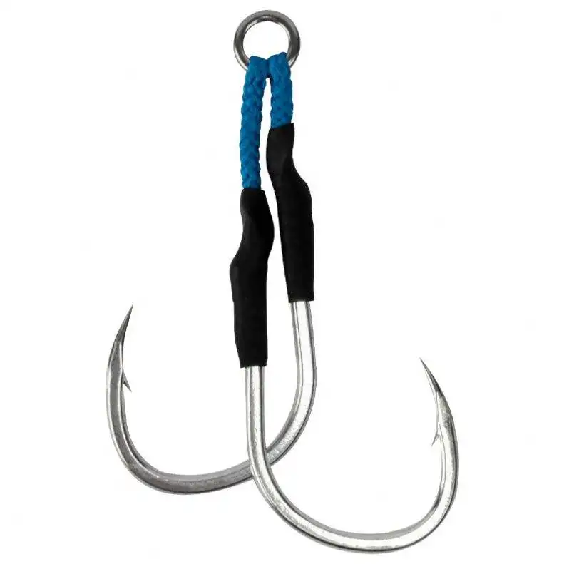 HK042 Bulk Rotatable Double Metal Jigging Lure Assist Hook Fishing Hook