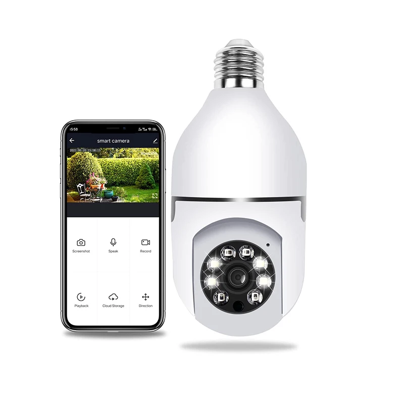 WiFi 1080P Bulb Camera 360 Ptz CCTV Surveillance Floodlight Camera IP Security Led Lamp Wireless Spotlight DVR