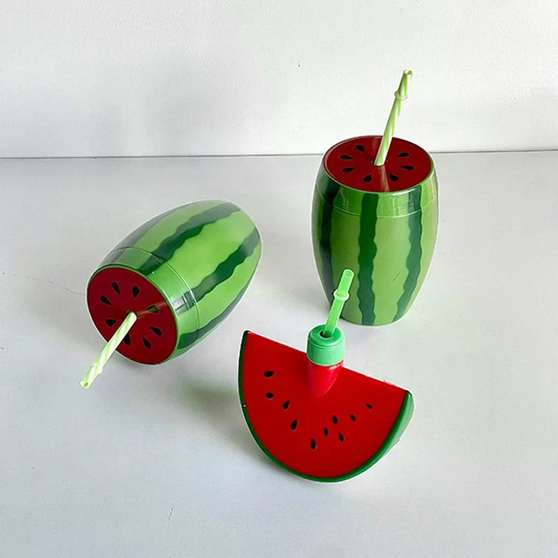Unique Big 800ml Watermelon Cup Polycarbonate Summer Party Juice Water Bottle Disposable Cocktail Drinking Glass