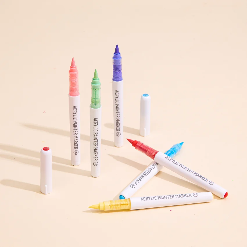 9 Color Set Languo Head Direct Liquid Acrylic Drawing Painting Art Marker Pen