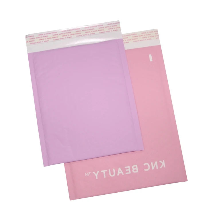 Customized Self Adhesive Pink Kraft Paper Mailing Bags Padded Shipping Envelopes Recyclable Kraft Bubble Mailer