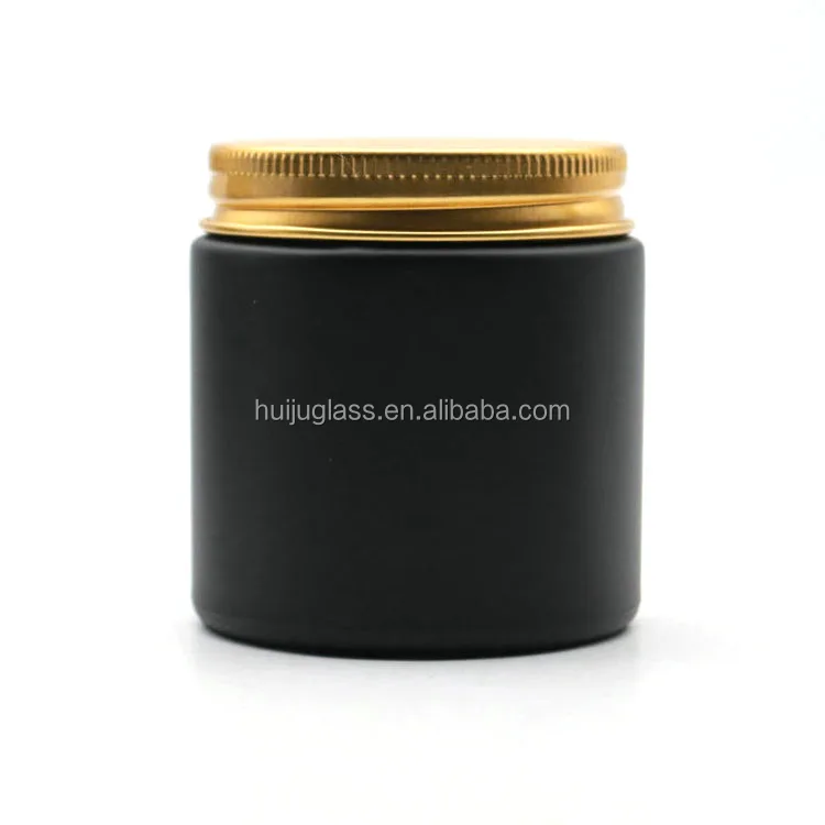 4oz Empty Cosmetic Container Glass Candles Jar with Black Lids 100ml Round Small Candle Making Jars Mason Canning Jar for Powder