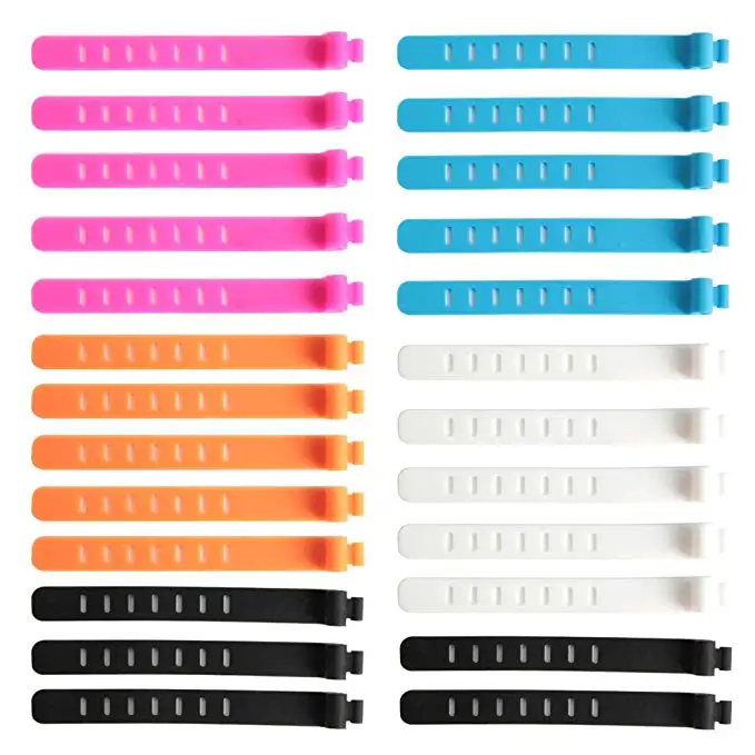 Оптовая продажа по заводской цене, мягкий силиконовый многоразовый Крепежный ремень для кабеля, органайзер для проводов, кабельные стяжки