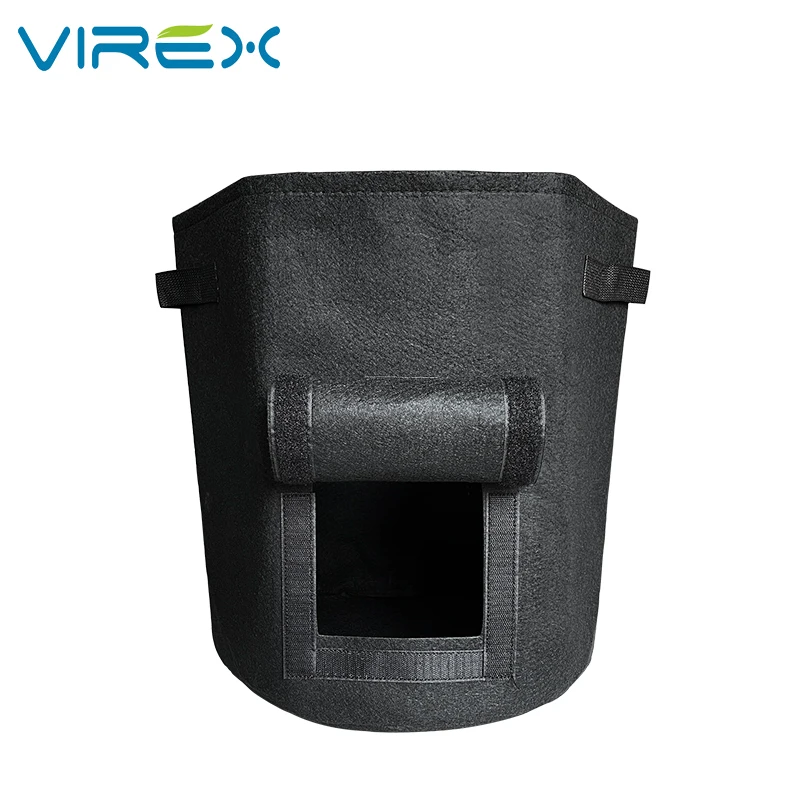 VIREX Non-woven  Tan/Black/Orange/Green Color Grow Planting Potato Bag With Strap Handles