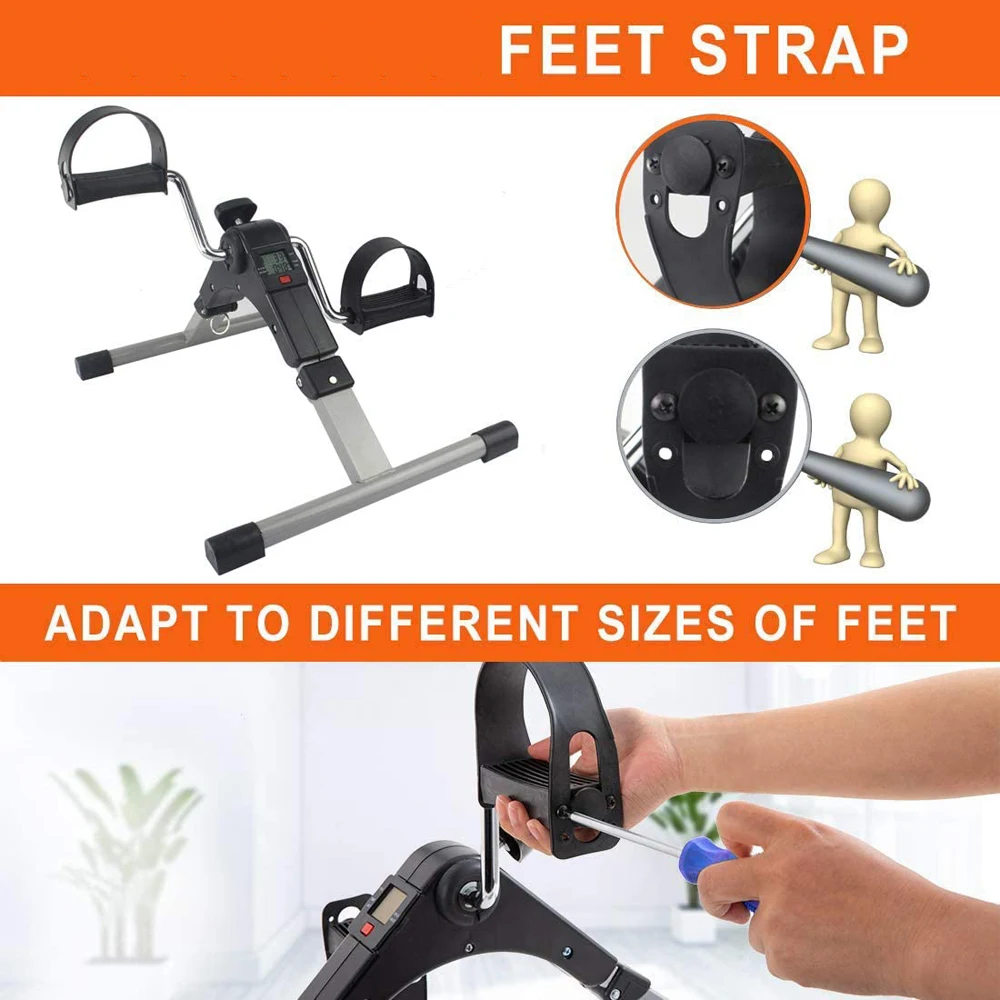 Portable Electric Exercise Bike with Pedals Cycling Exercise Bike with LCD Screen Displays for Office Fitness