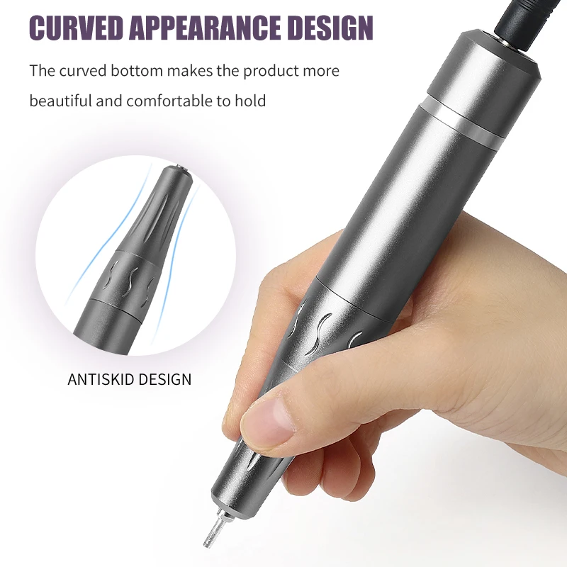 Professional Portable Rechargeable Cordless Desktop 35000RPM E File Manicure Pedicure Electric Nail Drill Machine Tools