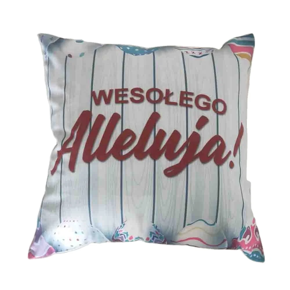 Europe Easter Promo Custom Printed Velvet Cushion European Style Square Cotton Throw Pillow Portable for Home or Hotel Use