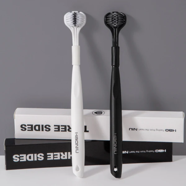 Adult 3 Sided Toothbrush Soft Bristle Toothbrush Deep Cleaning Toothbrush
