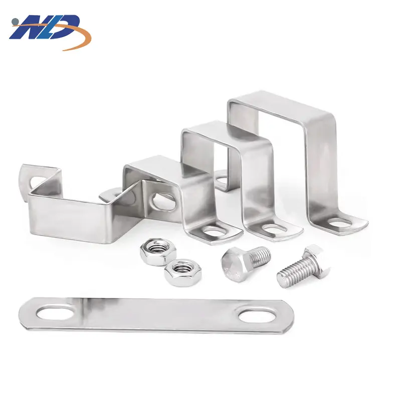 U Shaped Connector Bracket 304 Stainless Steel Bar Security Holder Brackets for Door Window Shed Closed Bar Holder Strut Channel