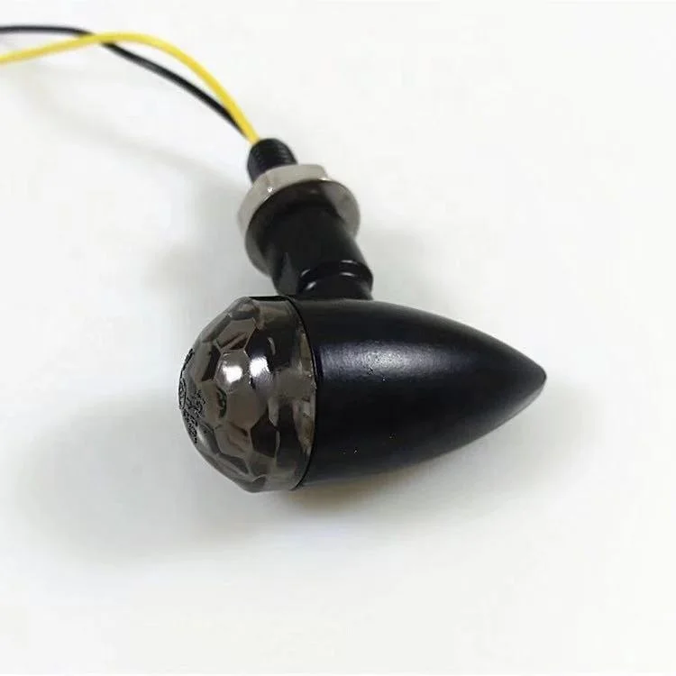 Black Metal Spherical Lens Mini Bullet Motorcycle Turn Signal Indicator Light For Harley Chopper Bobber Street Bike