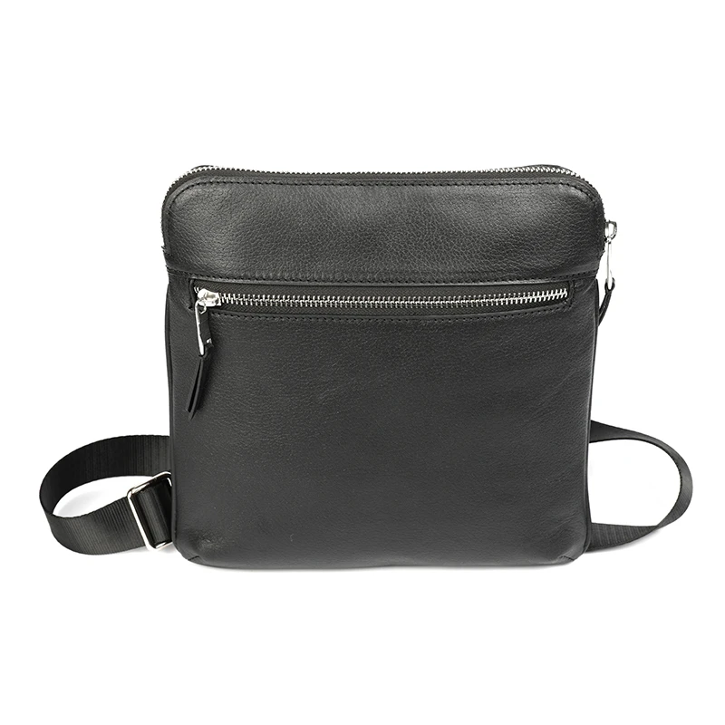Mens grain cow  leather message bag