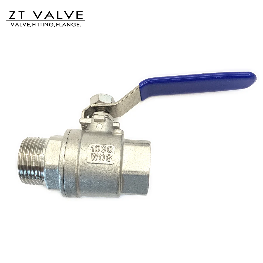  Шаровой кран из нержавеющей стали 1/2 3 4 дюйма BSP BSPT NPT SS 304 316l WCB CF8 cf8m 1000 wog наружная резьба 2