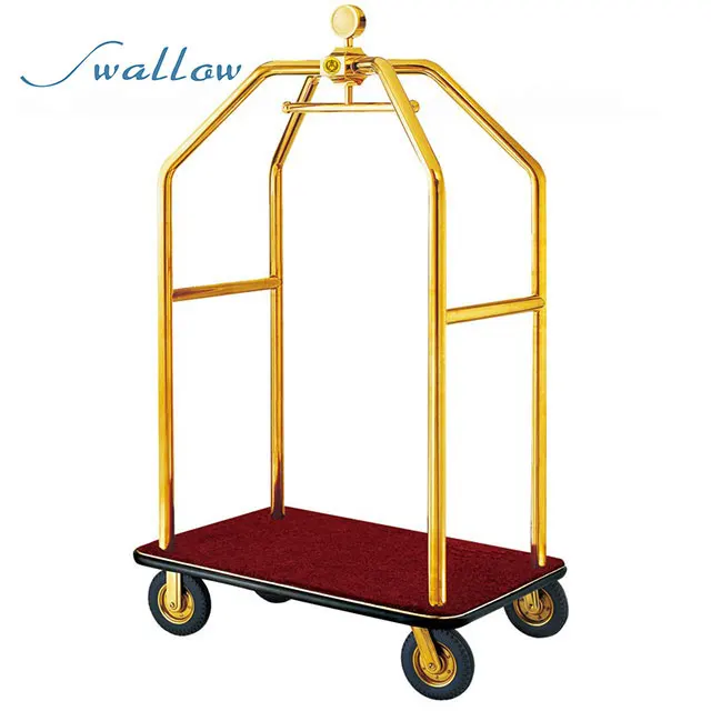 Bellman trolley luggage cart for Hotel Use,Hotel luggage car Crown transportation car lobby trolley