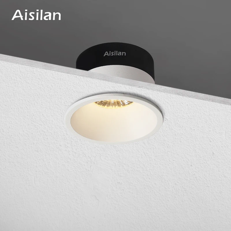 aisilan best sale indoor office stair decoration ceiling anti glare 7w COB LED Recessed downlight