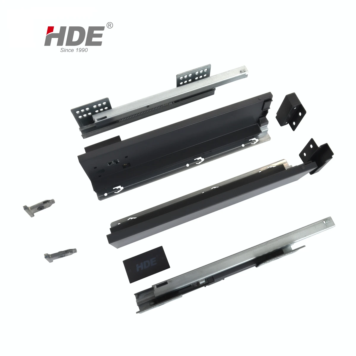 Soft Closing Metal Box Cabinet Riding Drawer Slide Elegant Gray Tandem Box Metal Slim Drawer Box Wholesale