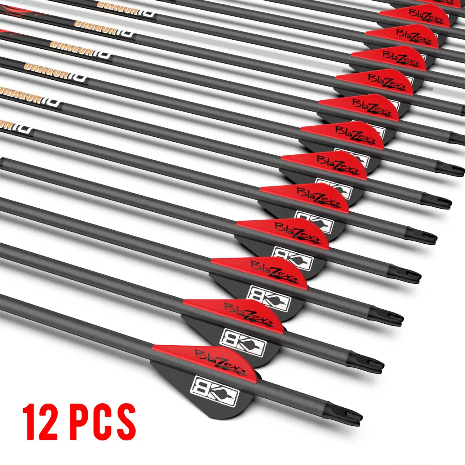 Sanlida Dragon 10 Carbon Arrows For Compound Bow Hunting Straightness 0.001 Multiple Spine Options 12pcs Pack