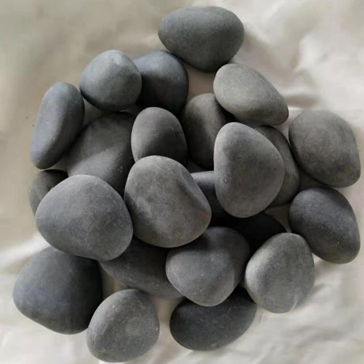 Высококачественная Черная потертая галька для украшения сада