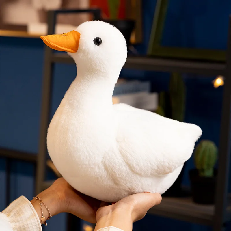 Cartoon lovely Simulation White Duck Plush Toy Goose Soft Baby Comfort pillow Doll