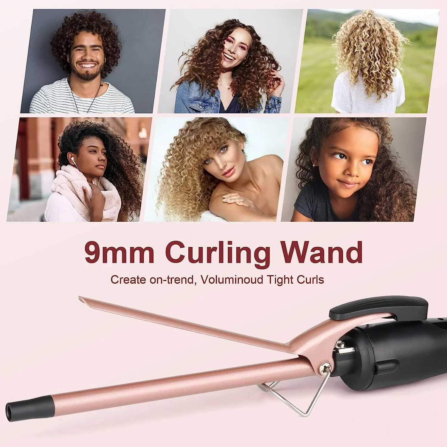 New Technology Double PTC Fast Heat Up LCD Curling hair iron Tong 10mm 25mm 32mm Hair Curler With ceramic Clip curler