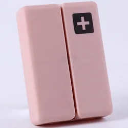 Four colors  flip capsules portable convenient compact magnetic folding 7 grid pill medicine storage box