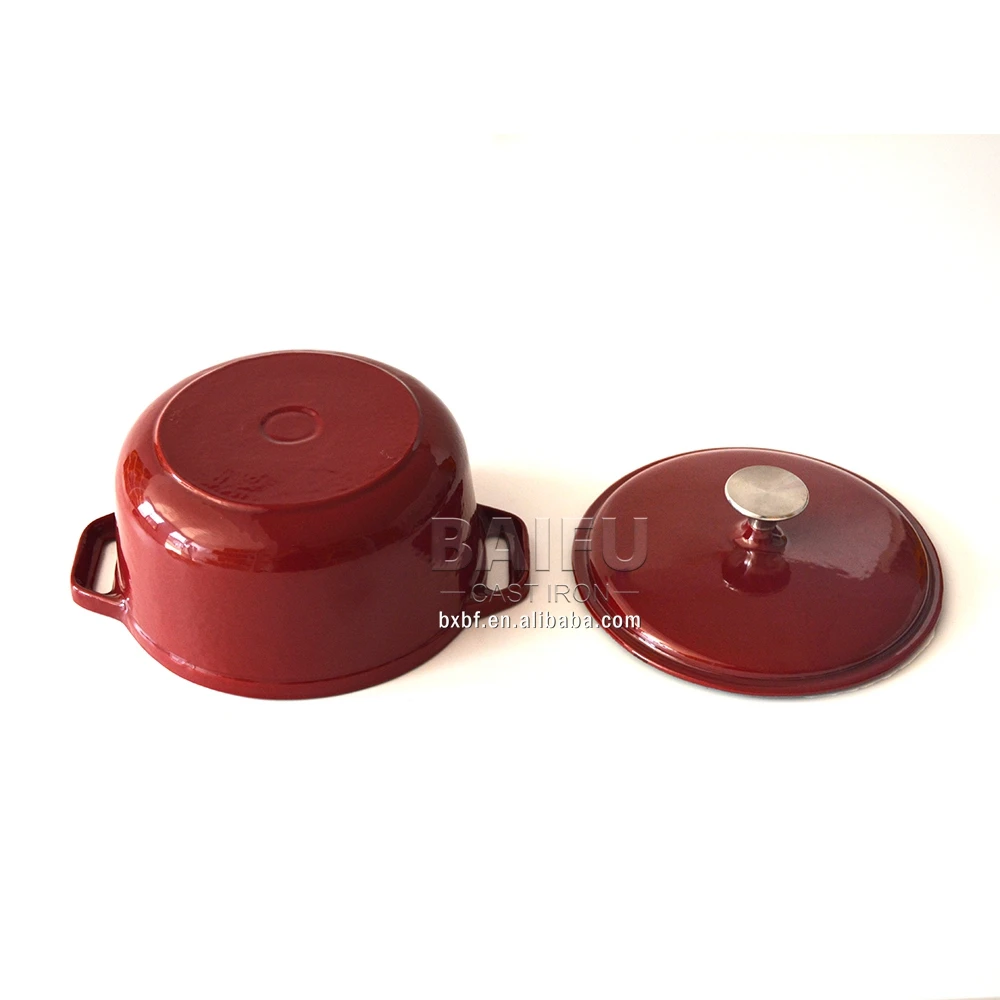Factory Supply Factory Direct Hot sale Round Enameled Cast Iron Casserole Pan with Cover Dutch Oven Casserole Dish Pot