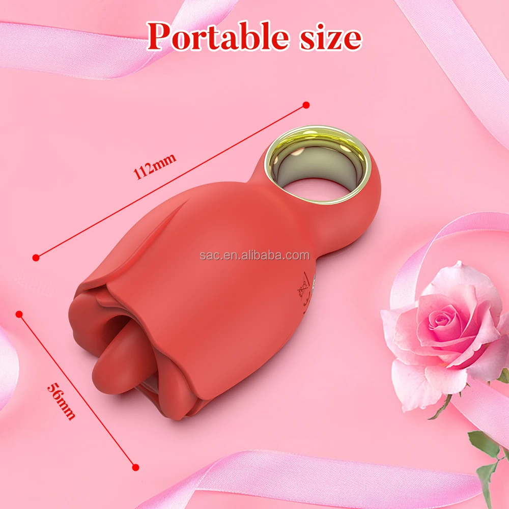 SacKnove Wholesale Hot Selling Silicone Vibrating Vagina Artificial Realistic Rose Tongue Licking Vibrator For Female Sex Toys