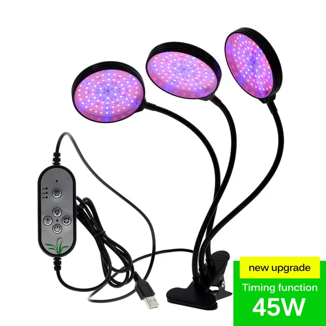 LED Plant Lamp Red Blue Spectrum DC 5v USB Clip Dimming Timer Full Spectrum Indoor LED Grow Light
