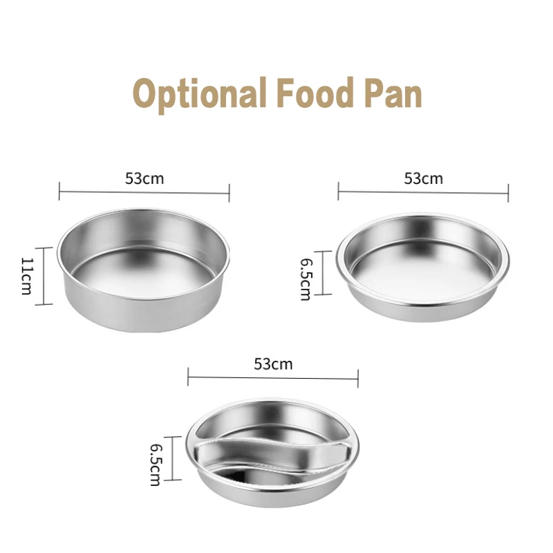 round electric stainless steel visual equipment food warmer chafing dish buffet set for catering