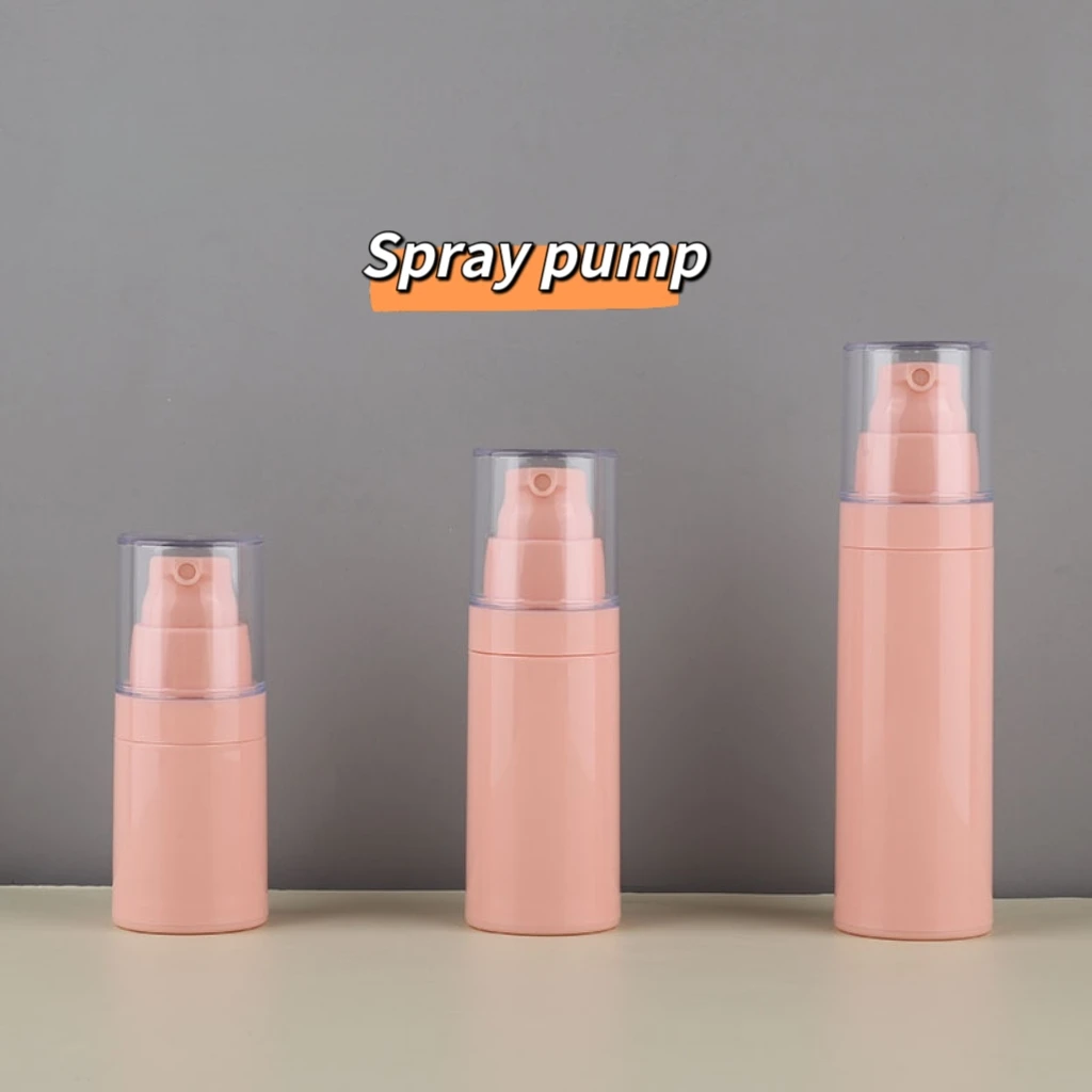 Pink AS Plastic Airless Lotion Spray bottle with Pump 15ml 30ml 50ml for Toiletry Lotion Cream Toner Cosmetic Dispenser