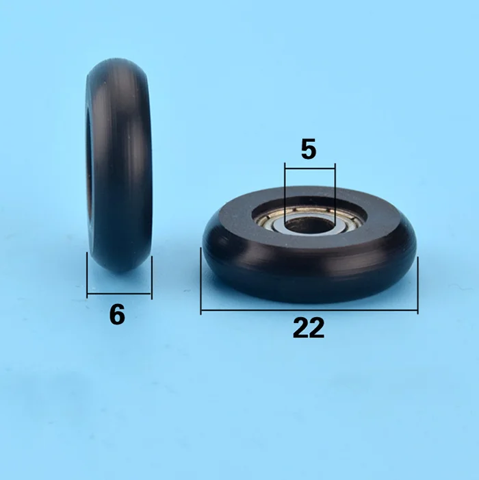 5*22*6 mm POM Plastic Coated Ball Bearing 625zz for Sliding Door and Windows Roller Pulley