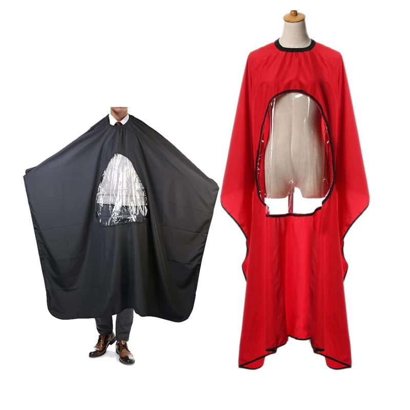 2021 factory new design salon pvc waterproof window barber cutting capes salon personalized barber capes