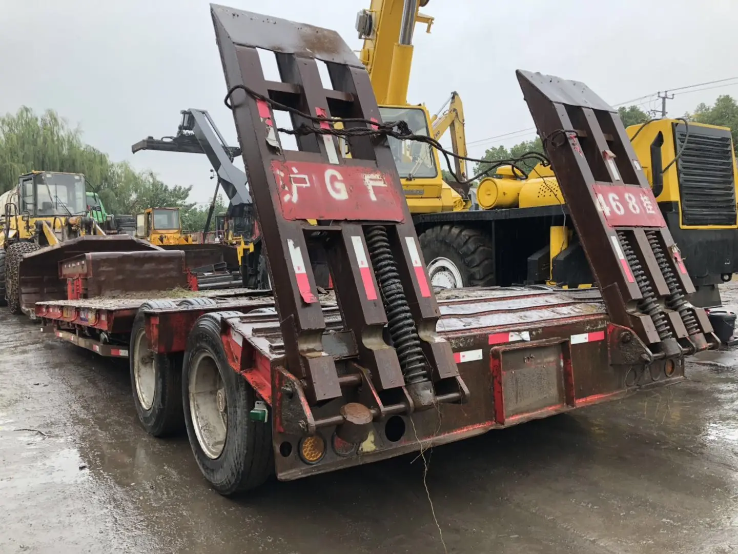 Б/у 50ton дешевый lowboy с Триппи осей