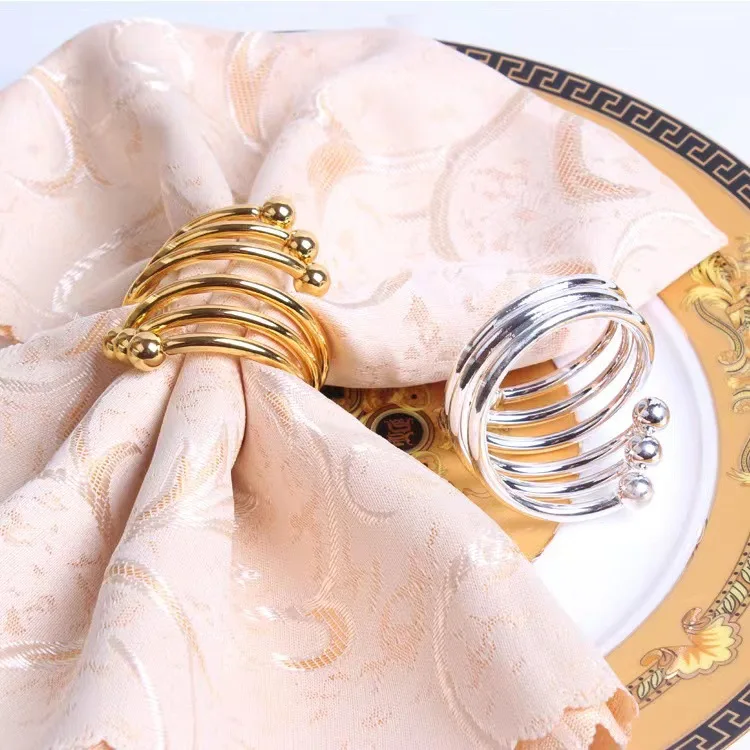 Libosa Factory wholesale stainless steel hotel napkin ring high-grade napkin ring Golden