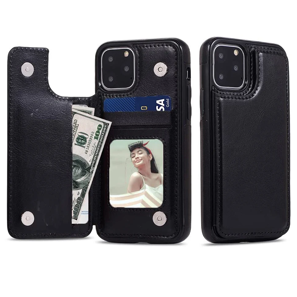 Производство под заказ тисненый логотип кожаный чехол для телефона мобильного держатель карт кошелек Iphone 13