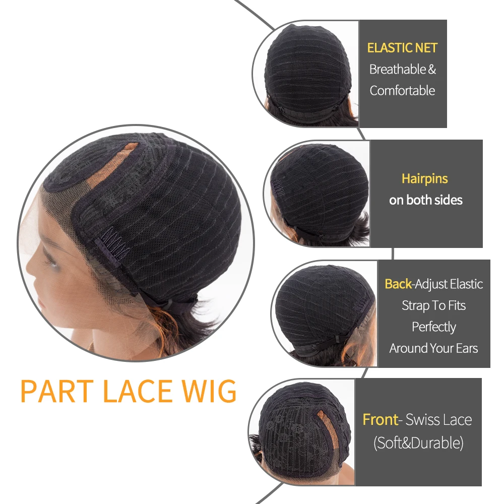 Cheap Wigs With Lowest Price Human Hair Honey Blonde HD T Part Lace Frontal Wigs Bob Short Pixie Wig For Black Women