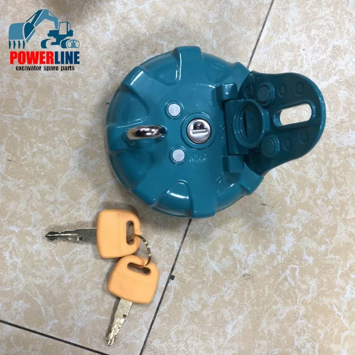 J05E Fuel Tank Cup with 2 Keys YN20P01034P2 For Kobelco SK100 SK200 SK160 SK330 SK350  Excavator Spare Parts