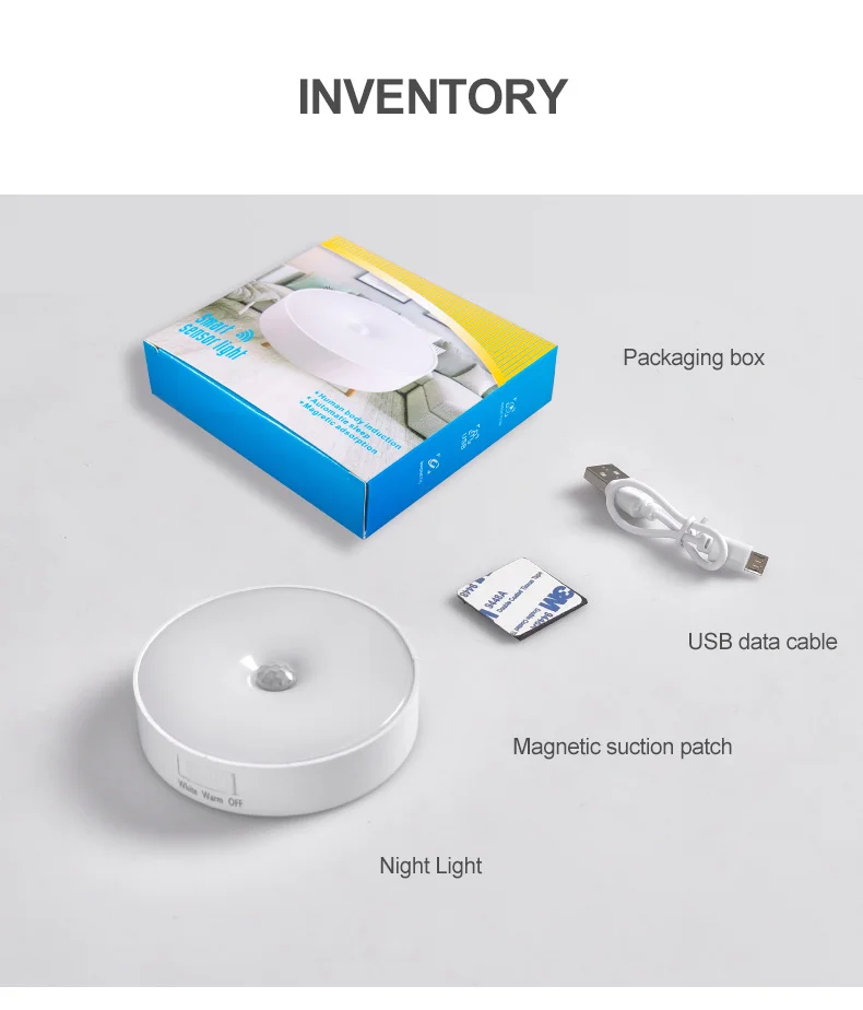 LED Motion Sensor Light Wireless Night Light Under Cabinet Light Closet Lamp Smart Wall-Mounted Body Induction Lamp home Decor