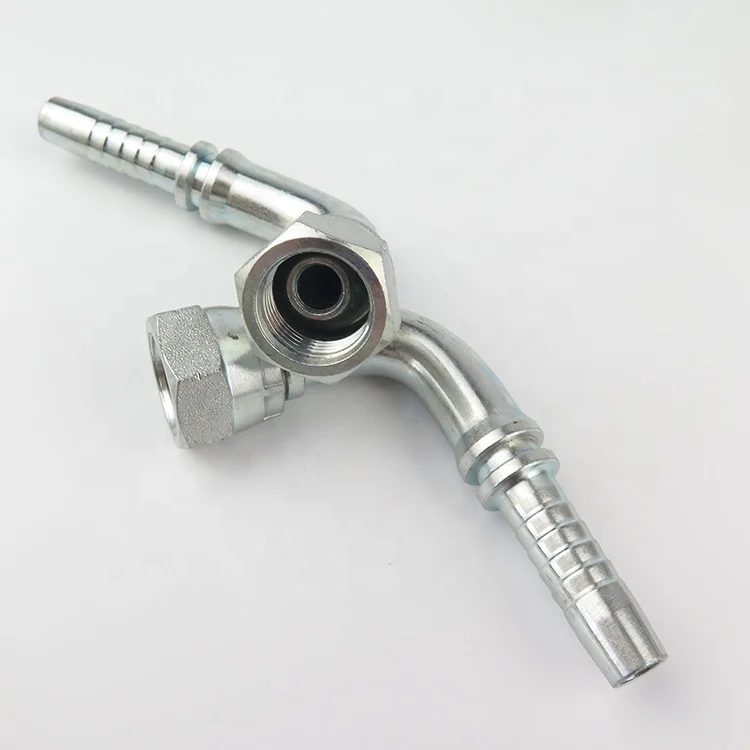 22691 Forged End Connection Hydraulic Hose Fittings Carbon Steel Single Hex 90 Degree Bsp
