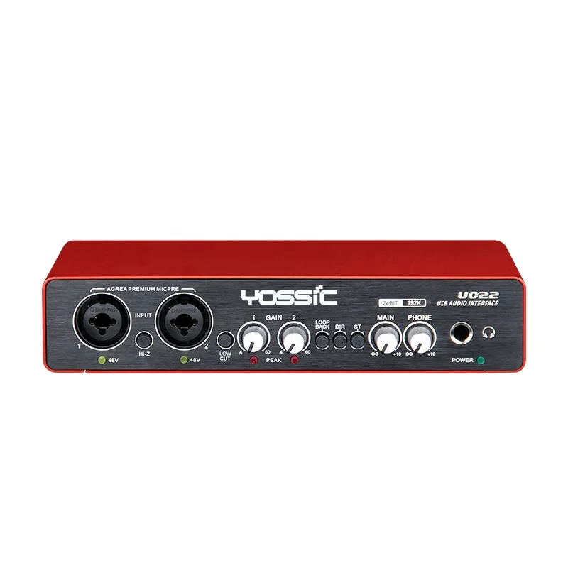 2022 new arrivals high quality red sound card usb audio interface for studio recording and music creation