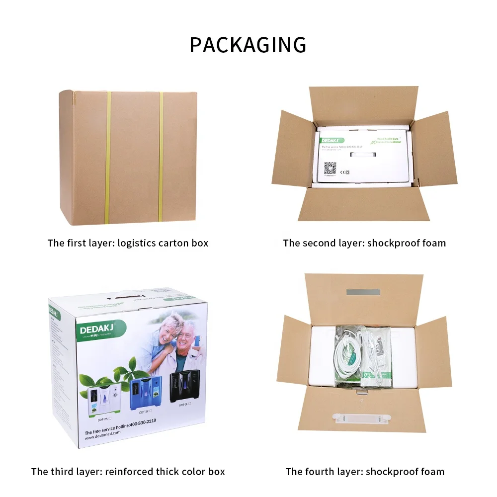 DEDAKJ Stock DE-2A Fast Delivery Personal Home Use 2-9L Portable Factory Oxygen Concentrator Machine