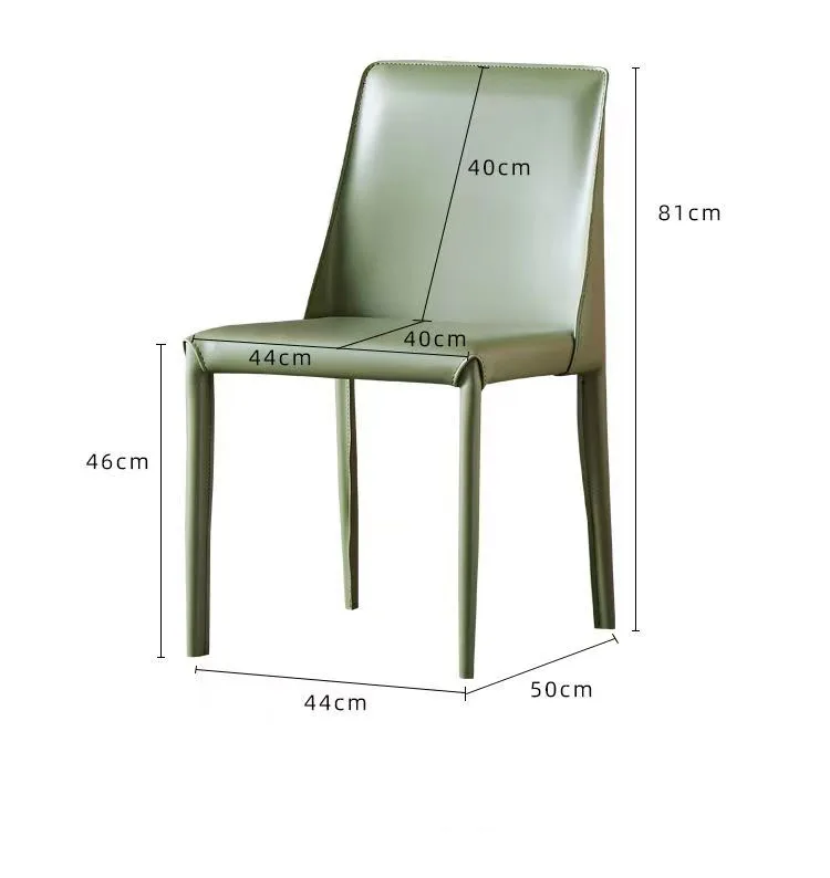 Italian minimalist leather saddle dining chair Nordic light luxury dining chair family modern  kitchen chairs