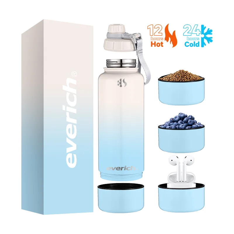 32oz Stainless Steel Sports Water Bottle Insulated Vacuum Flask with Wide Mouth Applicable for Boiling Water