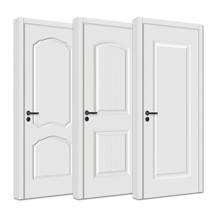 Luxury moulded laminate mdf wooden doors house hotel apartment interior room sound insulation white lacquer mould hdf wood door