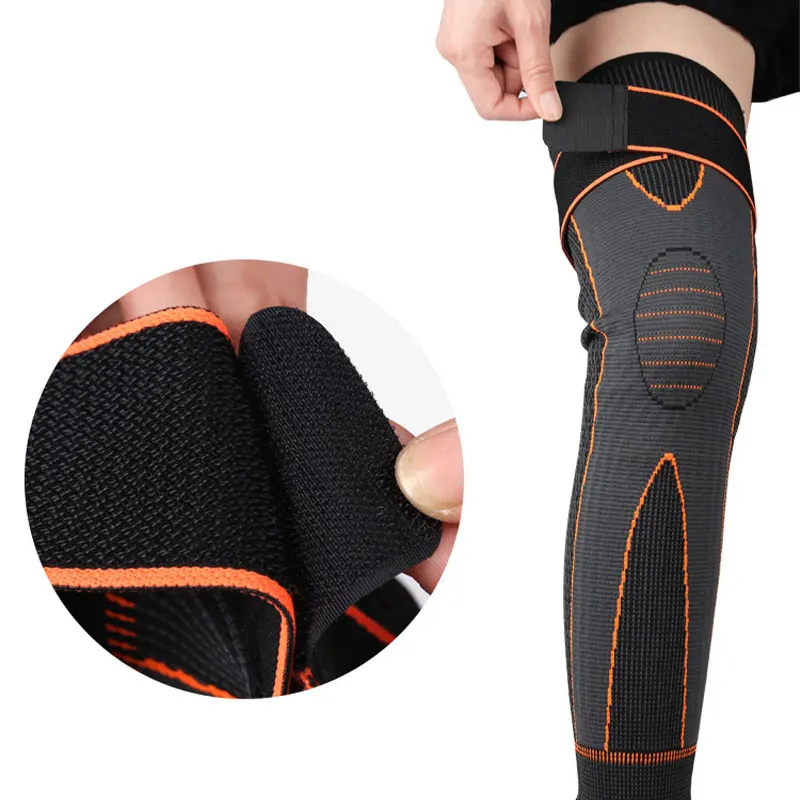Lengthened Calf Knee Pads Men Women Basketball Running Cycling Non-slip Compression Straps Cold-proof Wormwood Knee Pads