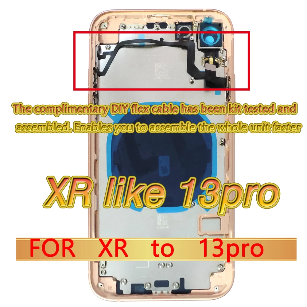 Back Cover XR to 13 14Pro Housing with Logo for iPhone Xr  Convert to 13pro 13 14 pro max  iphone xr to 13 pro housing