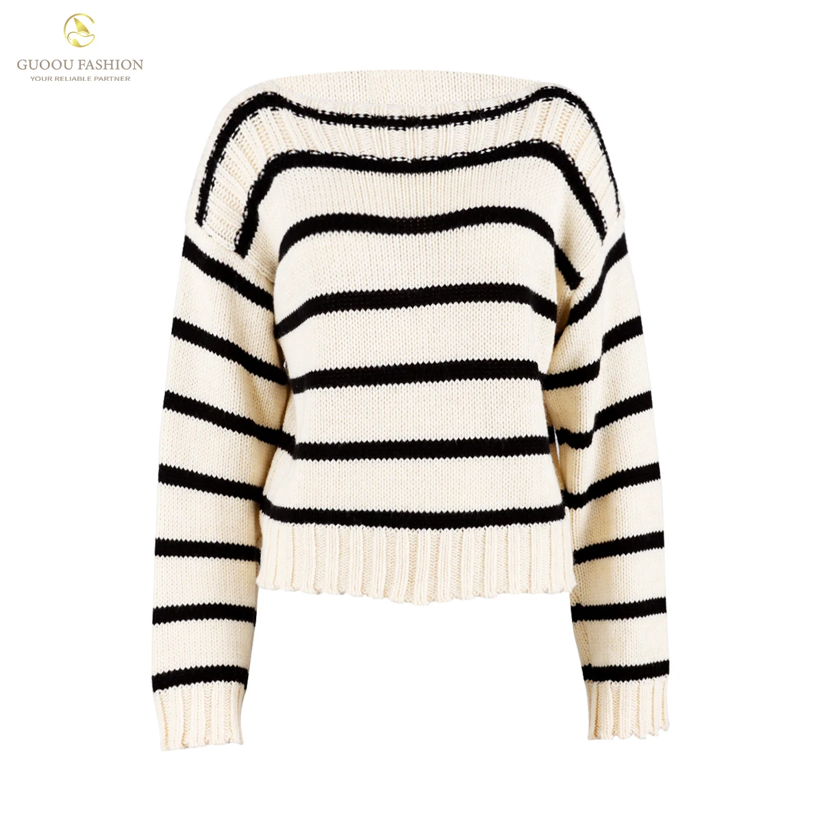 Autumn And Winter  Women Cashmere Sweater Long Sleeve Round Neck Loose Wool Sweater Pullover Custom Knit