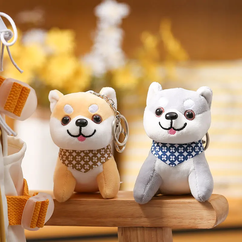 T289 Cartoon Puppy Plush Pendant Chai Dog Doll 10cm Doll Machine Claw Promotional Stationery Store Wholesale
